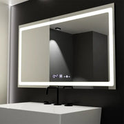 Prostokątne lustro LED, 120 x 70 cm, czujnik światła Radiant MotionGlow Marcello, system usuwania zamglenia, zegar i termometr, przyciemniane lustra Marcello Domyślny tytuł Alessandro Design