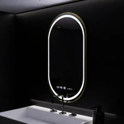 Owalne lustro LED, 50x80 cm, czujnik Roven Marcello MotionGlow, system odmgławiania, zegar i termometr, przyciemniane lustra Marcello Domyślny tytuł Alessandro Design