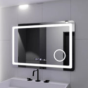 Prostokątne lustro LED, 90x60 cm, Souverain MotionGlow Marcello, system usuwania zamglenia, zegar i termometr, lupa kosmetyczna, przyciemniane lustra Marcello Domyślny tytuł Alessandro Design