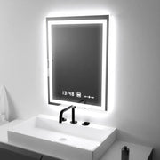 Prostokątne lustro LED, 45x60 cm, Verite MotionGlow Marcello, system przeciwmgielny, zegar i termometr, przyciemniane lustra Marcello Tytuł domyślny Alessandro Design