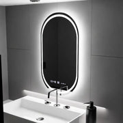 Owalne lustro LED, 60x80 cm, Eminence MotionGlow Marcello, system usuwania zamglenia, zegar i termometr, przyciemniane lustra Marcello Tytuł domyślny Alessandro Design