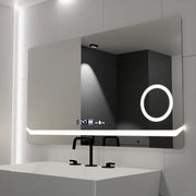 Prostokątne lustro LED, 80x60 cm, definicja MotionGlow Marcello, system usuwania zamglenia, zegar i termometr, lupa kosmetyczna, przyciemniane lustra Marcello Domyślny tytuł Alessandro Design