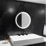 Okrągłe lustro LED, 50 cm, Celeste Majeste Noir Eleve MotionGlow Marcello, system usuwania zamglenia, zegar i termometr, przyciemniane lustra Marcello Domyślny tytuł Alessandro Design