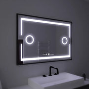 Prostokątne lustro LED, 120x80 cm, czujnik Marcello MotionGlow, system usuwania zamglenia, zegar i termometr, lupa kosmetyczna, ściemniane lustra Marcello Domyślny tytuł Alessandro Design