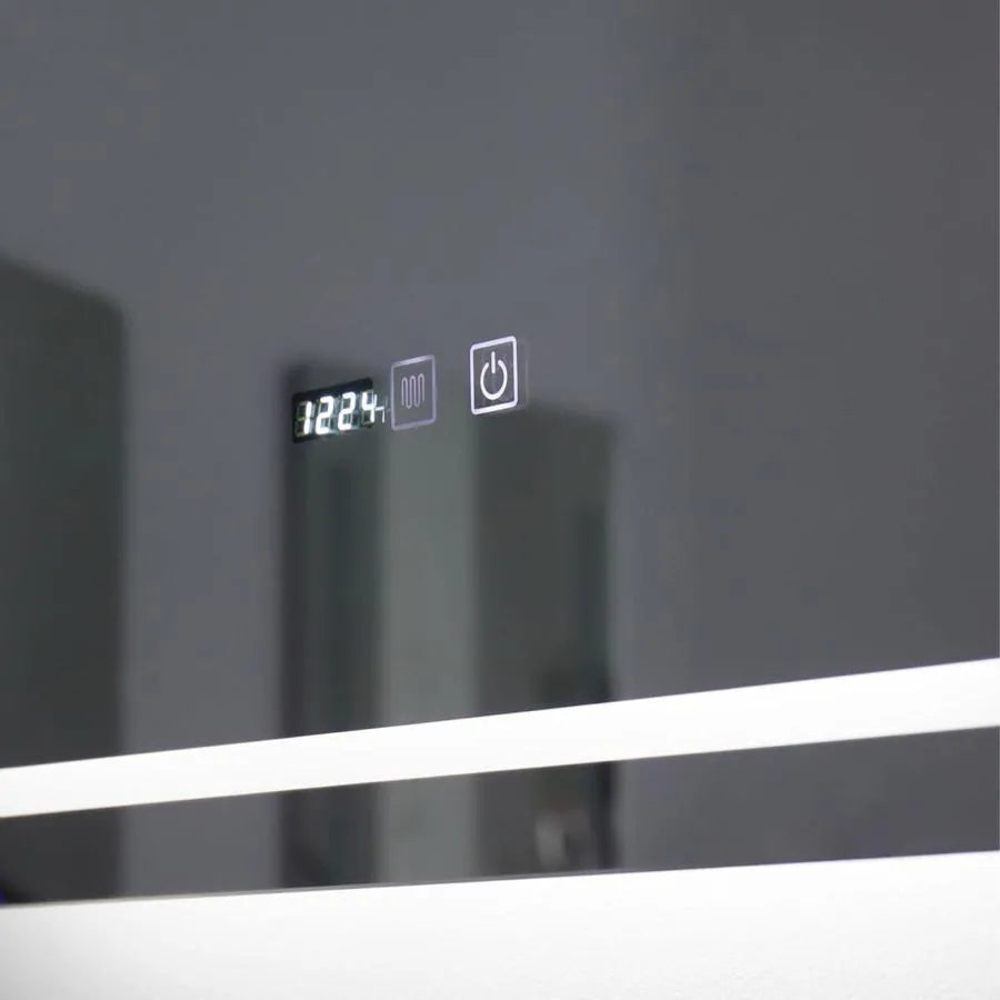 Prostokątne lustro LED 70x90cm EDGE Touch Demister System, lustra z czarną ramką Korman E Domyślny tytuł Alessandro Design