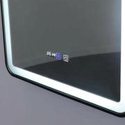 Prostokątne lustro LED 70x90cm EDGE Touch Demister System, lustra z czarną ramką Korman E Domyślny tytuł Alessandro Design