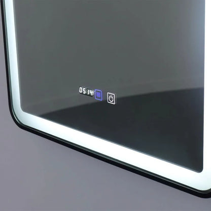Prostokątne lustro LED 70x90cm EDGE Touch Demister System, lustra z czarną ramką Korman E Domyślny tytuł Alessandro Design