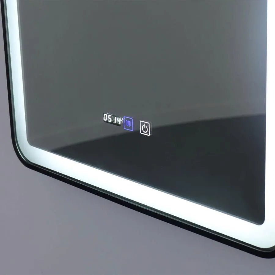 Prostokątne lustro LED 70x90cm EDGE Touch Demister System, lustra z czarną ramką Korman E Domyślny tytuł Alessandro Design