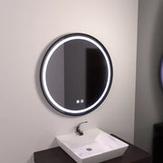 Okrągłe lustro LED 60 cm, Lucea Touch, system odmgławiania, przyciemniane lustro łazienkowe z diodą LED i odmgławiaczem Domyślny tytuł Alessandro Design