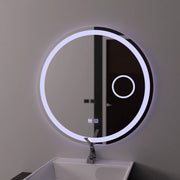 Okrągłe lustro LED 70 cm, dotykowy Luxor, system odmgławiania, przyciemniane lustro łazienkowe z diodą LED i odmgławiaczem Domyślny tytuł Alessandro Design