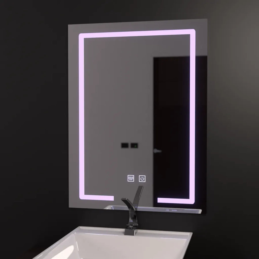 Prostokątne lustro LED 60x80 cm, Touch Vesta, system odmgławiania, przyciemniane lustro łazienkowe z diodą LED i odmgławianiem Domyślny tytuł Alessandro Design