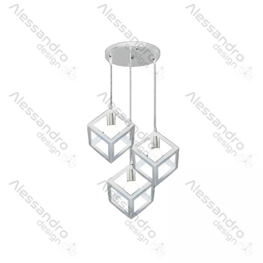 Lustre Form Cube, STRUKTUR Cluster, 3xE27, Biały, Metal Lustre Industrial Domyślny tytuł Alessandro Design