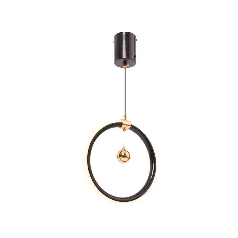 Lampa wisząca LED HAL 24W, światło zimne/ciepłe/neutralne, błyszczące czarne złoto, regulowana wysokość Nowoczesne żyrandole Domyślny tytuł Alessandro Design