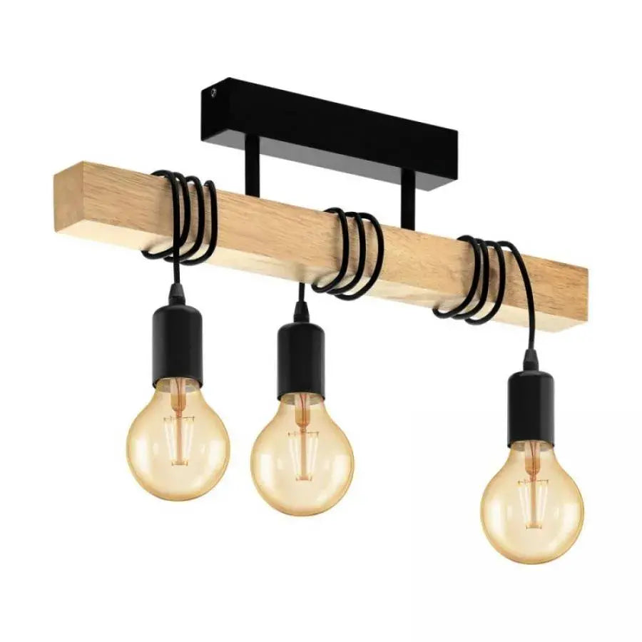 Żyrandol Timber Trio, 3xE27, czarny, drewniane żyrandole w stylu vintage Domyślny tytuł Alessandro Design