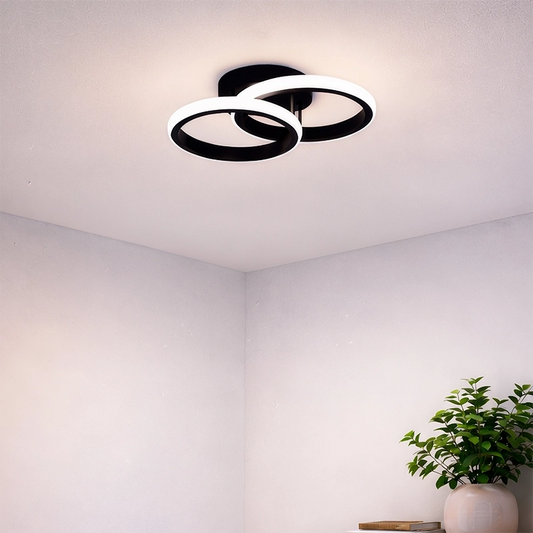 Żyrandol LED VERTEX CIRCULA 21W, 2 koła, metalowe ramki, światło zimne/ciepłe/neutralne 3000K/4000K/6000K, czarny, metalowe żyrandole LED tytuł domyślny Alessandro Design
