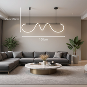 Żyrandol LED DIVINO z elastyczną rurką silikonową – 24 W, regulowane światło, matowe czarne nowoczesne żyrandole Domyślny tytuł Alessandro Design