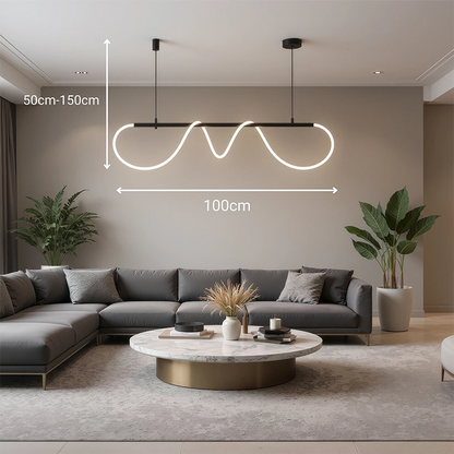 Żyrandol LED DIVINO z elastyczną rurką silikonową – 24 W, regulowane światło, matowe czarne nowoczesne żyrandole Domyślny tytuł Alessandro Design