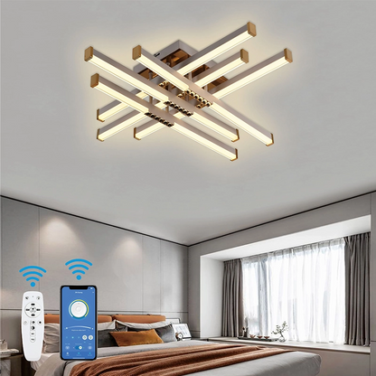Żyrandol LED z pilotem AXIAL, 83 W, 6 elementów, światło zimne/ciepłe/neutralne, możliwość przyciemniania, biały żyrandol LED z pilotem Domyślny tytuł Alessandro Design