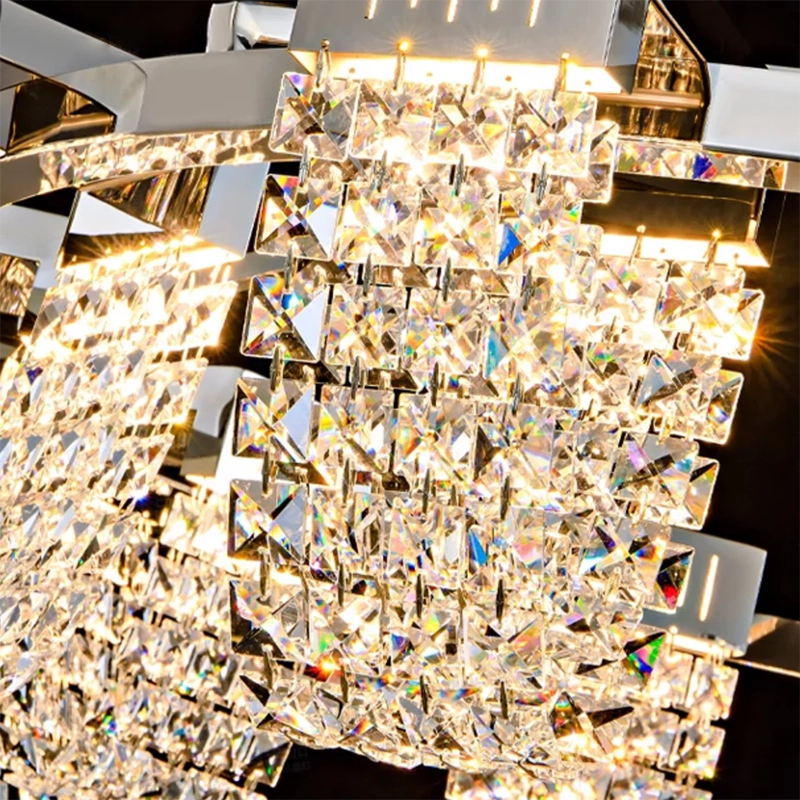 Zawieszany żyrandol LED, STRATUS Supremo, kryształ i metal, 15W, światło zimne/ciepłe/neutralne 3000K/4000K/6000K, luksusowe oświetlenie Cristal Candelabra Domyślny tytuł Alessandro Design