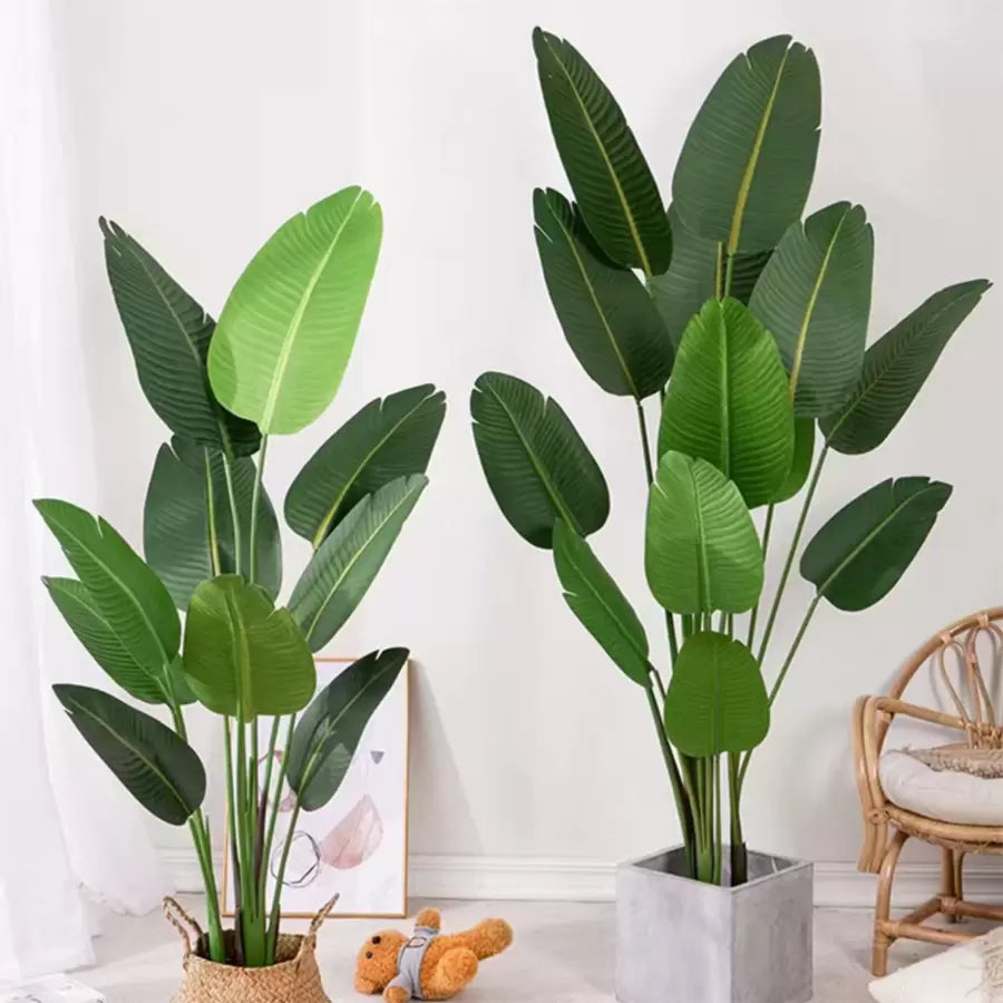 Sztuczna roślina Bird of Paradise (Strelitzia Nicolai), 16 liści, bez doniczki, 180 cm Zielone sztuczne rośliny doniczkowe Domyślny tytuł Alessandro Design