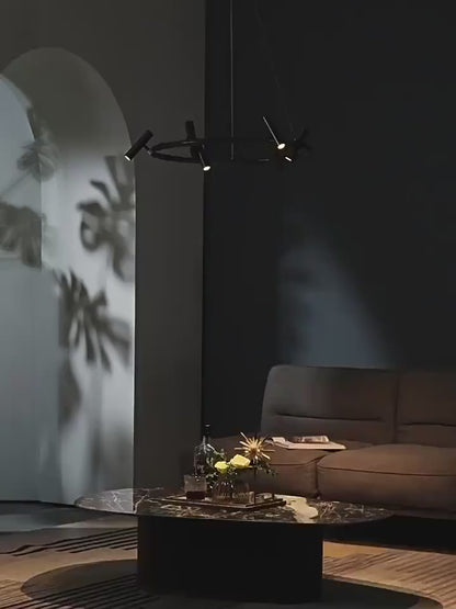 Żyrandol LED Harman, 29W, 8 źródeł, światło neutralne, czarny