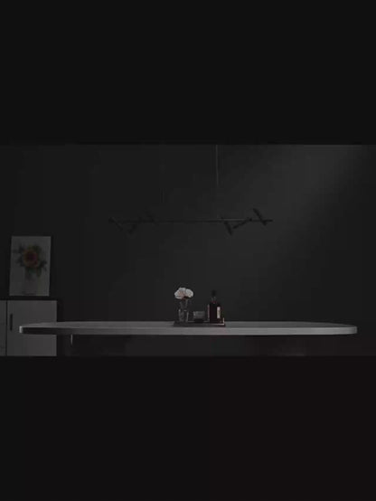 Żyrandol LED Harman, 23W, 6 źródeł, światło neutralne, czarny