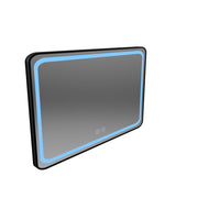 Prostokątne lustro LED 100x65cm EDGE Touch Demister System, czarna ramka