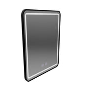 Lustro prostokątne LED, 45x60cm, EDGE Touch, system odmgławiania, czarna ramka