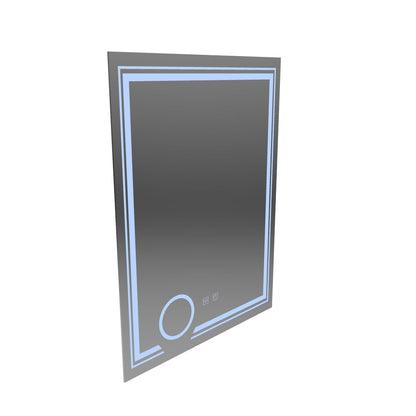 Prostokątne lustro LED, 60x80cm, CANTO Touch, system odmgławiania, możliwość przyciemniania