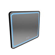 Lustro prostokątne LED 80x60cm - System odmgławiania EDGE Touch, Czarna rama