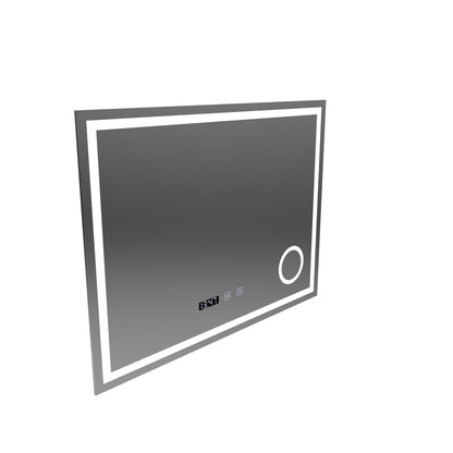 NIVERA LED Touch System odmgławiania lusterek, zegara i temperatury 80x60 cm Lupa kosmetyczna