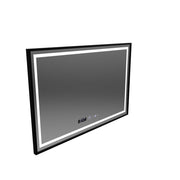 Prostokątne lustro LED, 120x80cm, Verite Majeste Noir Motion Glow Marcello, system odmgławiania, zegar i termometr, możliwość przyciemniania