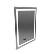 Prostokątne lustro LED, 60x80cm, Verite MotionGlow Marcello, system odmgławiania, zegar i termometr, możliwość przyciemniania
