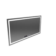 Prostokątne lustro LED, 120x60cm, Verite MotionGlow Marcello, system odmgławiania, zegar i termometr, możliwość przyciemniania