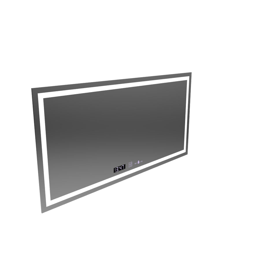 Prostokątne lustro LED, 120x60cm, Verite MotionGlow Marcello, system odmgławiania, zegar i termometr, możliwość przyciemniania
