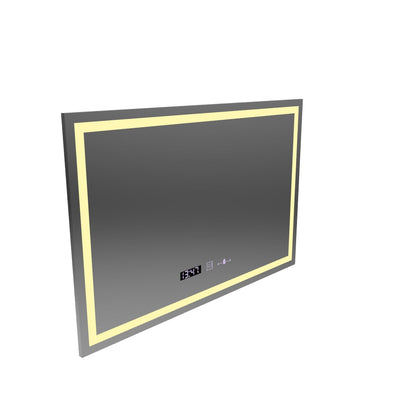 Prostokątne lustro LED 120x80cm Vérité MotionGlow Marcello, system odmgławiania, zegar i termometr, możliwość przyciemniania