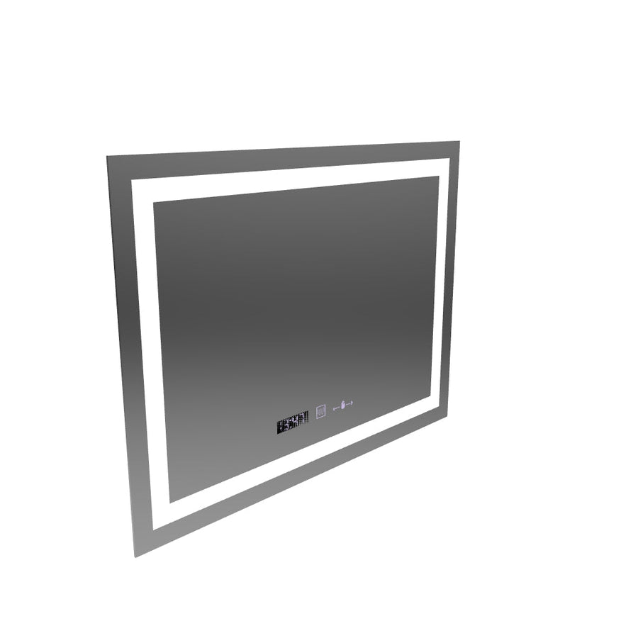 Prostokątne lustro LED, 80x60cm, Verite MotionGlow Marcello, system odmgławiania, zegar i termometr, możliwość przyciemniania