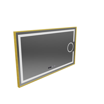Prostokątne lusterko LED, 120x80 cm, Eclat Motionglow Marcello, zastępca systemu, zegar i termometr, kosmetyki