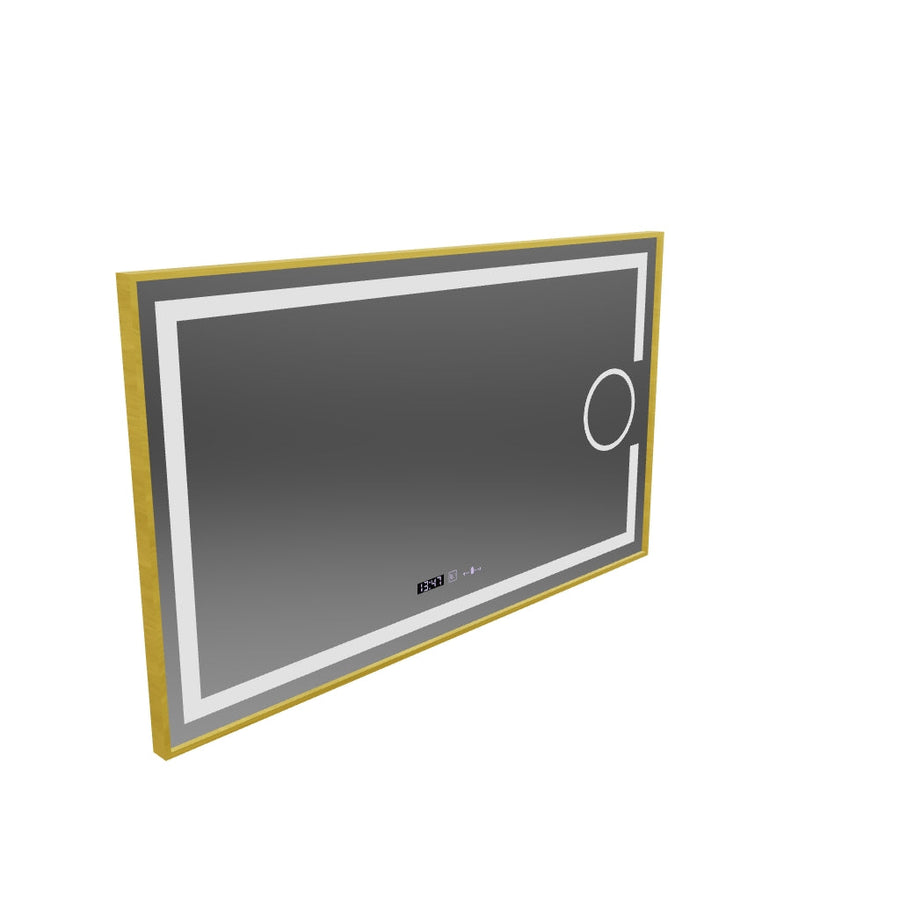 Prostokątne lusterko LED, 120x80 cm, Eclat Motionglow Marcello, zastępca systemu, zegar i termometr, kosmetyki