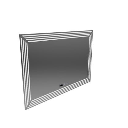 Prostokątne lustro LED, 110x65cm, czujnik Venezia MotionGlow Marcello, system odmgławiania, zegar i termometr, Dimabila