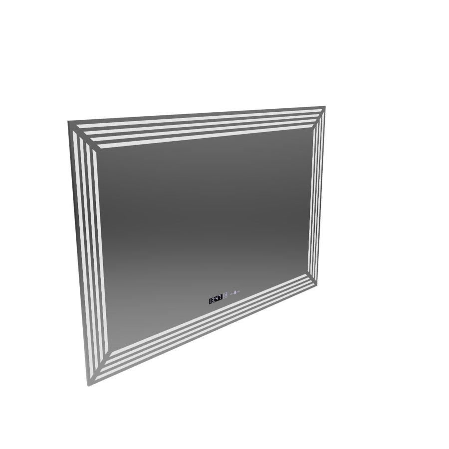 Prostokątne lustro LED, 110x65cm, czujnik Venezia MotionGlow Marcello, system odmgławiania, zegar i termometr, Dimabila