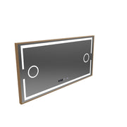 Lustro LED MotionGlow Czujnik Isabell z funkcją odmgławiania Termometr Zegar 120x80 cm Światło ciepłe/zimne/neutralne Możliwość przyciemniania, Rama szczotkowana w kolorze różowego złota, Kolekcja Marcello Funghi