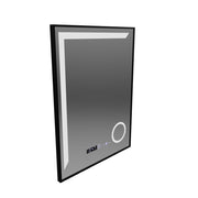 LED MURROR CENTOR MOTOCLLOW FRANCESCA 60X80 CM Zimno światło/zimno/neutra Dokrywa ramka czarna szczotkowana system termometrowy Zegar Marcello Funghi