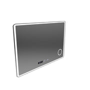Prostokątne lustro LED 120x80 Aura Riflesso Puro MotionGlow Marcello, system odmgławiania, termometr i zegar, możliwość przyciemniania