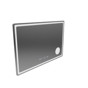 Prostokątne lustro LED, 90x60 cm, Velor Motionglow Marcello, zastępca systemu, zegar i termometr, kosmetyki