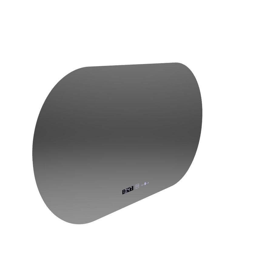 Owalne lustro LED, 80x50cm, czujnik Altera Marcello MotionGlow, system odmgławiania, zegar i termometr, możliwość przyciemniania