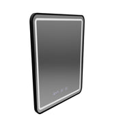 Lustro LED Touch LUCIDA System odmgławiania, zegar i temperatura 60x80 cm Czarna szczotkowana rama
