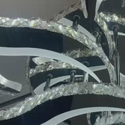 Żyrandol LED z pilotem i kryształem Alejandro 160W, 9 kwiatów, światło zimne/ciepłe/neutralne, możliwość przyciemniania, błyszczący chrom