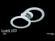 Żyrandol LED z pilotem BETTY 27W, 2 kółka, światło zimne/ciepłe/neutralne, możliwość przyciemniania, biały