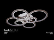 Żyrandol LED z pilotem BETTY 82W, 6 kółek, światło zimne/ciepłe/neutralne, możliwość przyciemniania, biały